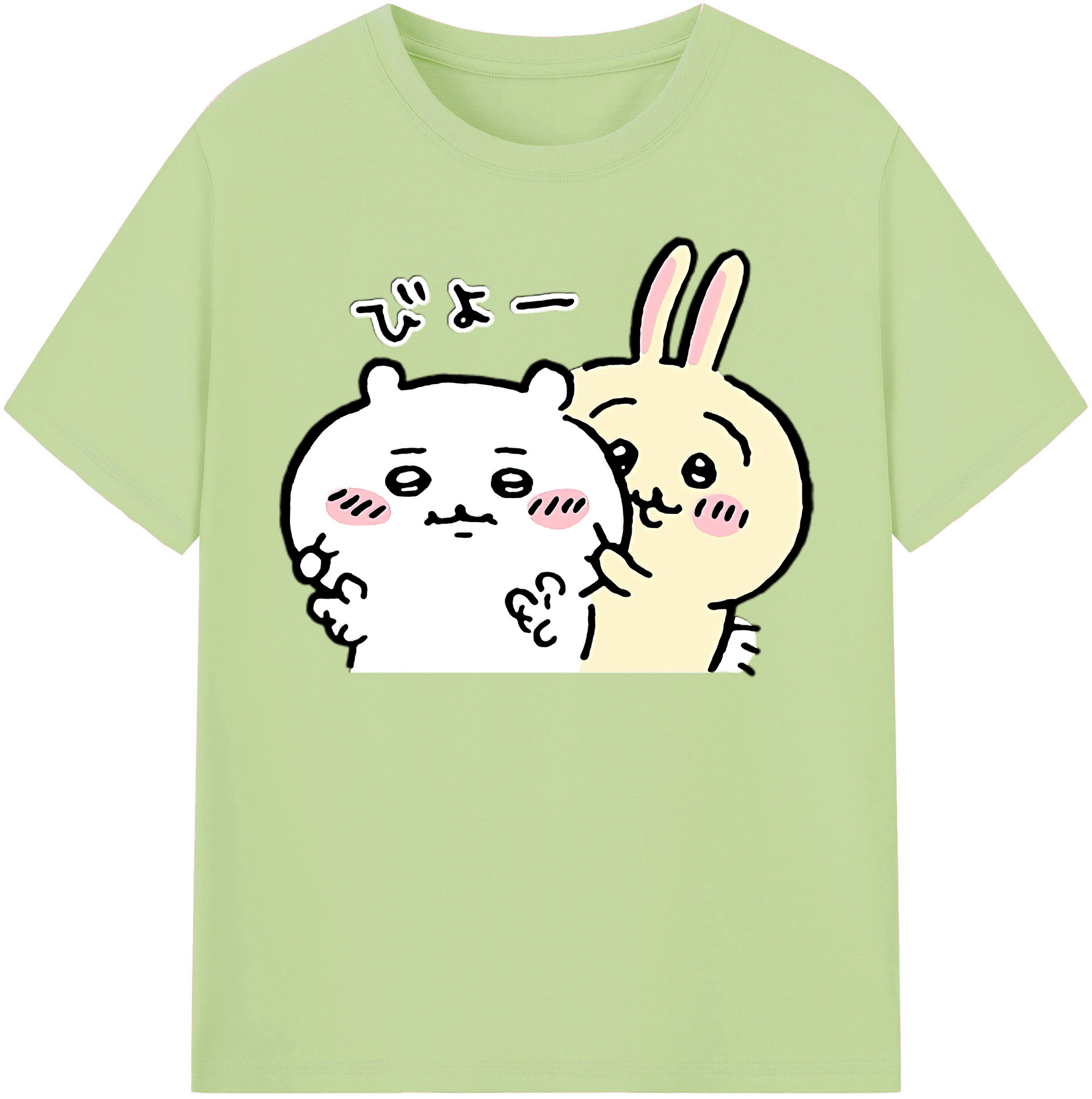 （画像用） ちいかわ うさぎ Chii-kawa usagi 綿100％半袖Tシャツ（フロントプリント）